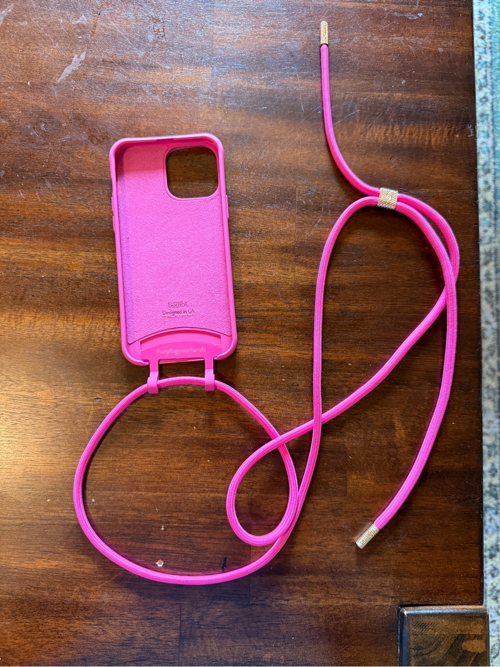 iPhone 13 Max Hot Pink Crossbody Phone Case with Adjustable Strap